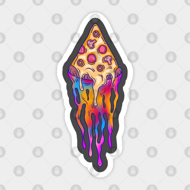 The Melting pizza rainbow Sticker by daizzy